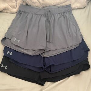 Under Armour Women's Athletic Shorts - Light Gray, Dark Blue, Black